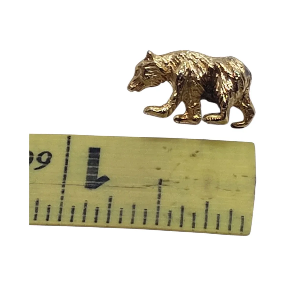 Vintage Gold Plated Bear Lapel Pin Brooch Animal Wildlife Camping Hiking - Picture 3 of 6